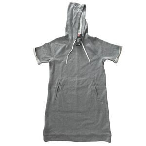 NWT Under Armour Gray Short Sleeve Hooded Sweatshirt Dress small style UW7450